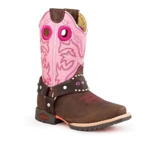 Buffalo Rodeo Western Tan and Pink Boots